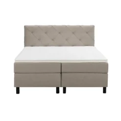 Boxspring Liv geruit - beige - 160x200 cm - ronde poot