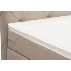 Boxspring Liv geruit - beige - 90x200 cm - vierkante poot