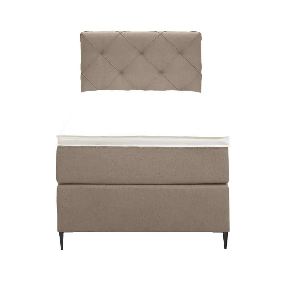 Boxspring Liv geruit - beige - 90x200 cm - slanke poot