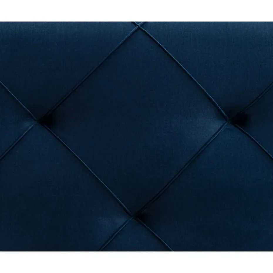 Boxspring Liv geruit - blauw - 180x200 cm - ronde poot