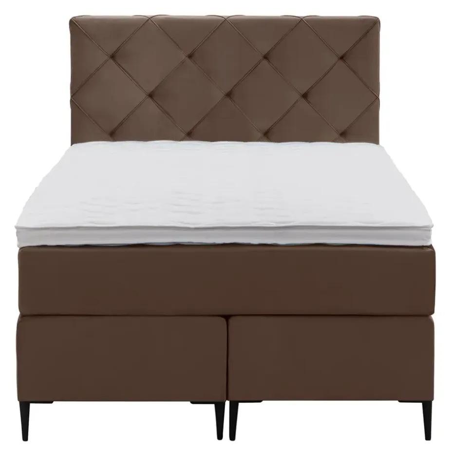Boxspring Liv geruit - bruin - 120x200 cm - slanke poot
