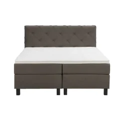 Boxspring Liv geruit - donkerbruin - 160x200 cm - vierkante poot