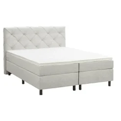 Boxspring Liv geruit - ecru - 180x200 cm - ronde poot