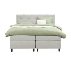 Boxspring Liv geruit - ecru - 160x200 cm - ronde poot