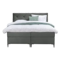 Boxspring Liv geruit - grijs - 160x200 cm - slanke poot