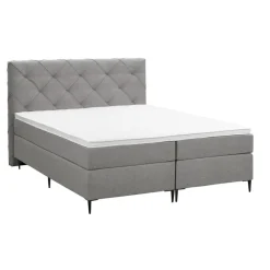 Boxspring Liv geruit - lichtgrijs - 160x200 cm - slanke poot