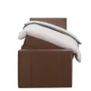 Boxspring met opbergruimte en voetbord Liv geblokt - bruin - 90x200cm