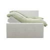 Boxspring met opbergruimte en voetbord Liv geblokt - ecru - 140x200cm