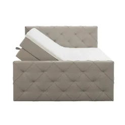 Boxspring met opbergruimte en voetbord Liv geruit - beige - 180x200cm