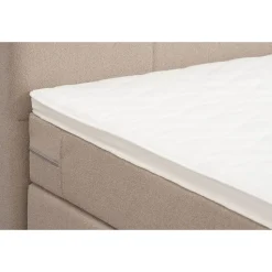 Boxspring met opbergruimte en voetbord Liv geblokt - beige - 120x200cm