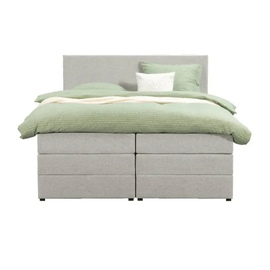 Boxspring met opbergruimte Liv egaal - ecru - 160x200 cm