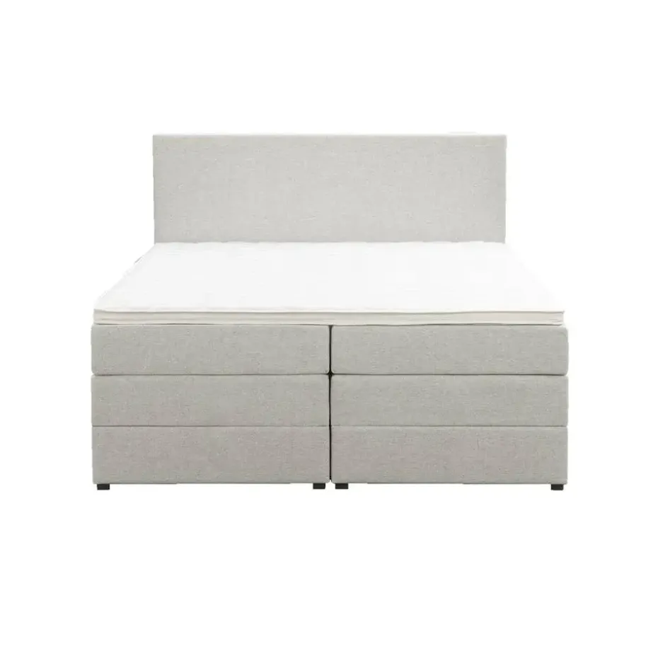 Boxspring met opbergruimte Liv egaal - ecru - 160x200 cm