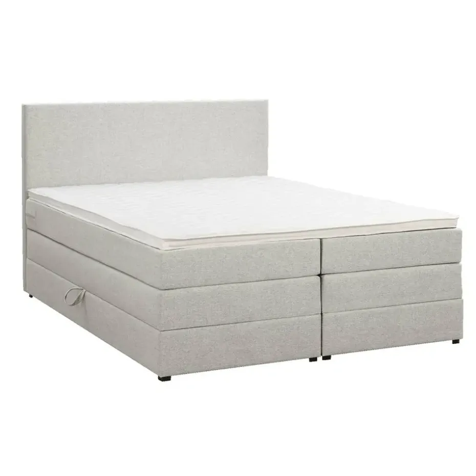 Boxspring met opbergruimte Liv egaal - ecru - 160x200 cm