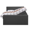 Boxspring met opbergruimte en voetbord Liv geblokt - antraciet - 160x200cm
