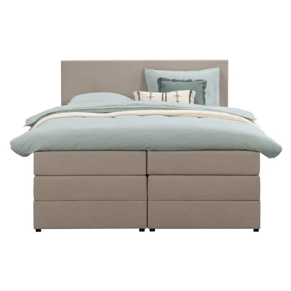 Boxspring met opbergruimte Liv egaal - beige - 140x200 cm