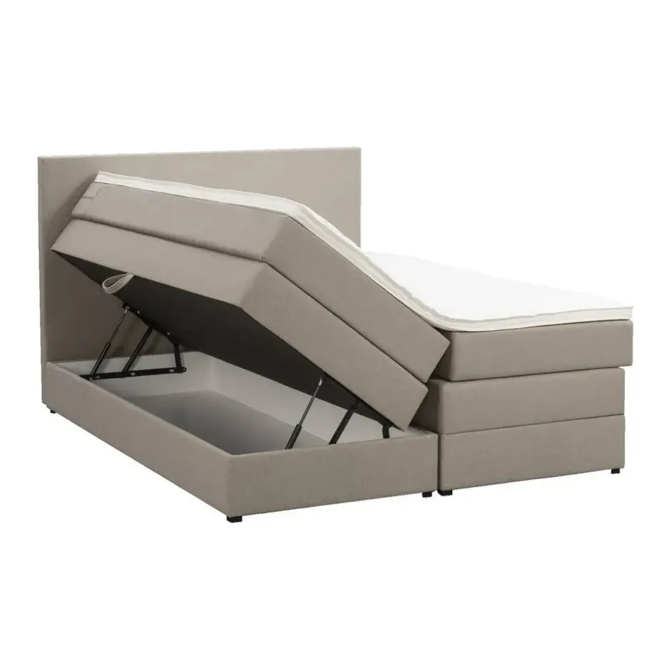 Boxspring met opbergruimte Liv egaal - beige - 140x200 cm