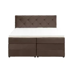 Boxspring met opbergruimte Liv geruit - bruin - 180x200 cm