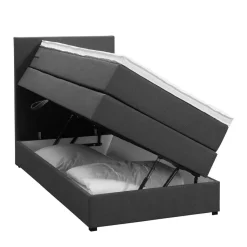 Boxspring met opbergruimte Liv egaal - antraciet - 90x200 cm