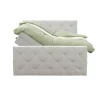 Boxspring met opbergruimte en voetbord Liv geruit - ecru - 160x200cm