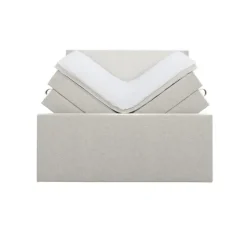 Boxspring met opbergruimte en voetbord Liv egaal - ecru - 160x200cm