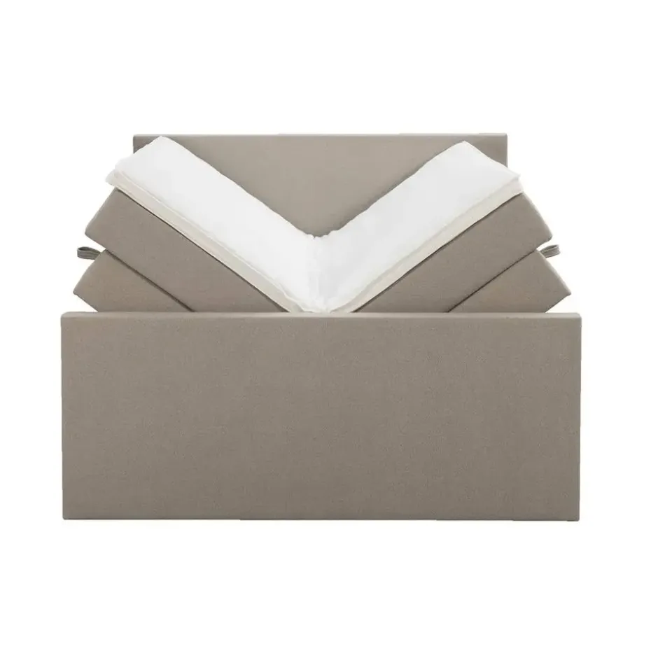 Boxspring met opbergruimte en voetbord Liv egaal - beige - 160x200cm