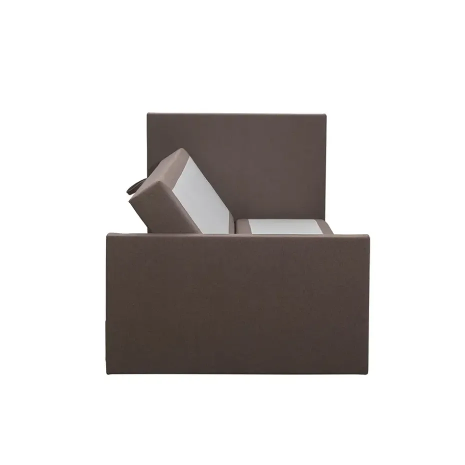 Boxspring met opbergruimte en voetbord Liv egaal - donkerbruin - 120x200cm