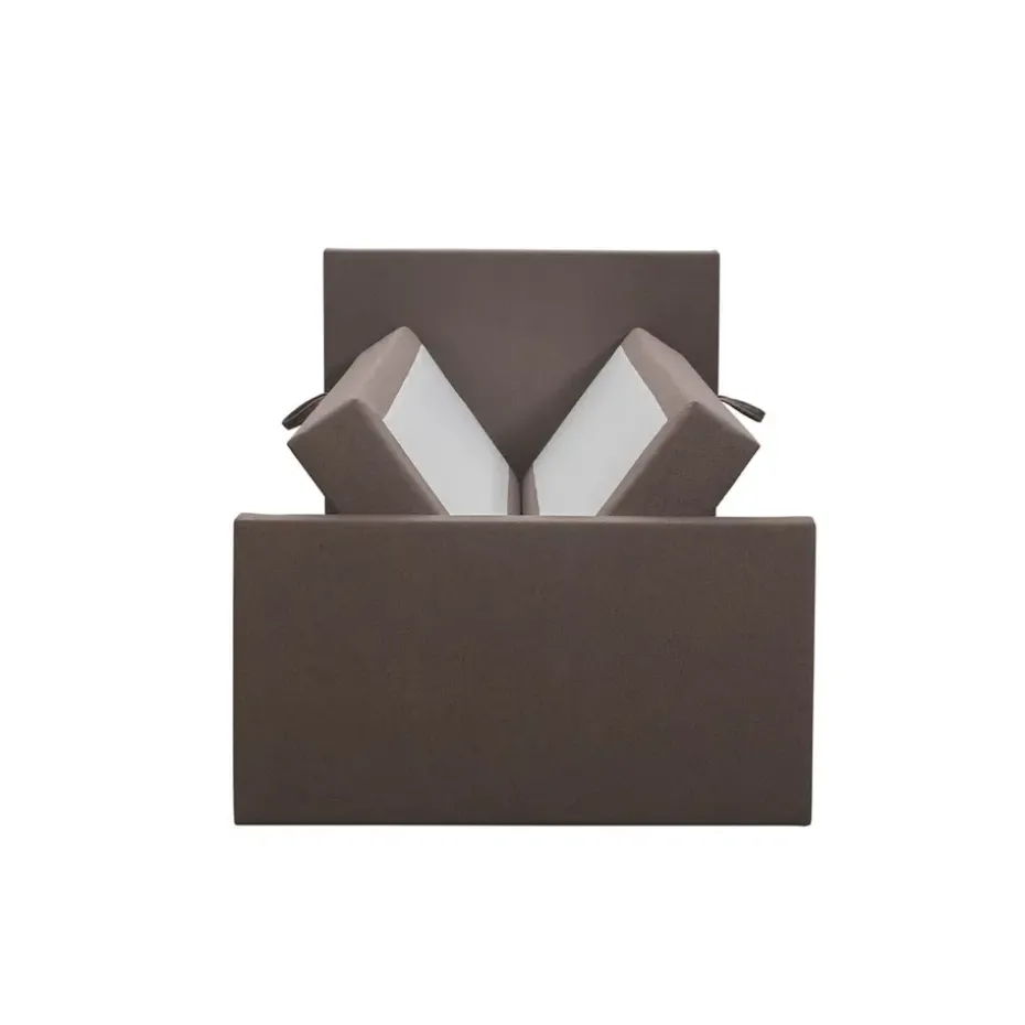 Boxspring met opbergruimte en voetbord Liv egaal - donkerbruin - 120x200cm