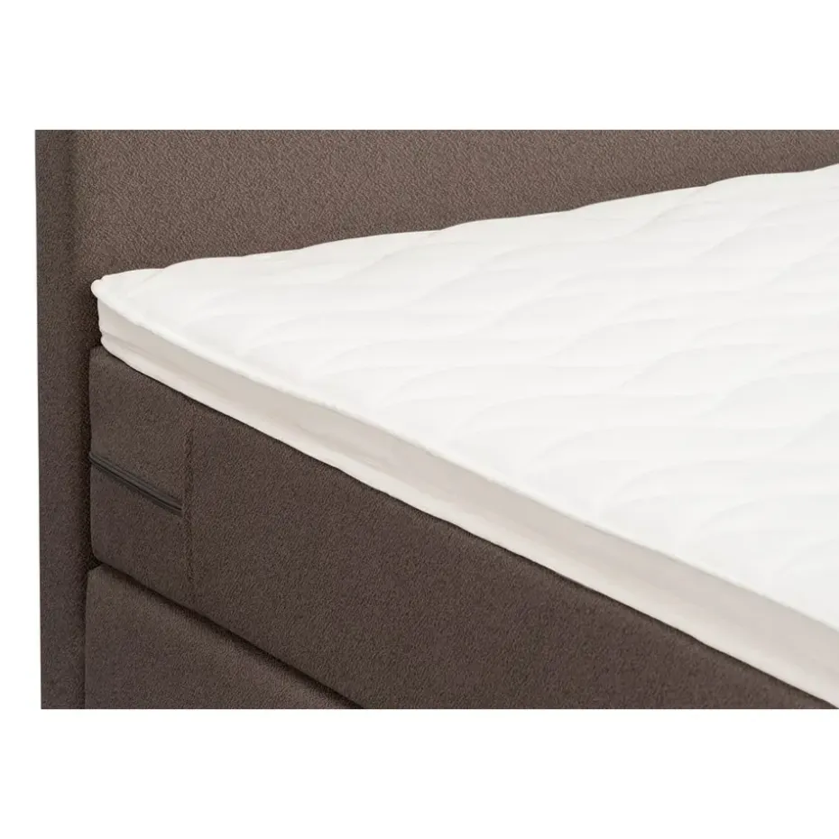 Boxspring met opbergruimte en voetbord Liv egaal - donkerbruin - 120x200cm