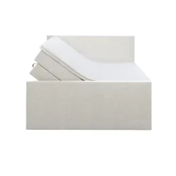 Boxspring met opbergruimte en voetbord Liv egaal - ecru - 140x200cm