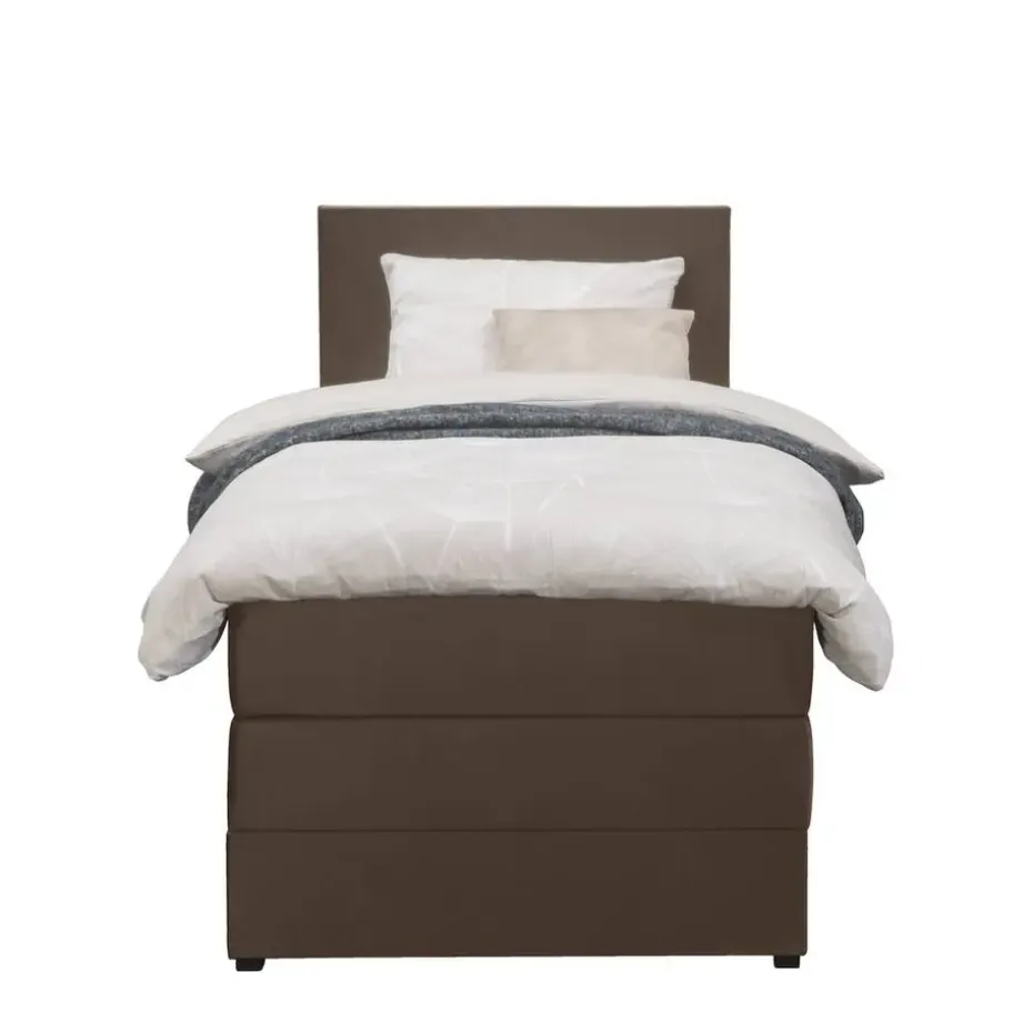 Boxspring met opbergruimte Liv egaal - bruin - 90x200 cm