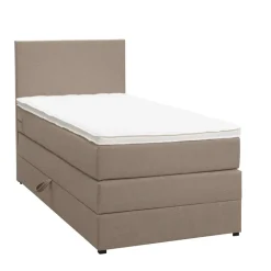 Boxspring met opbergruimte Liv egaal - beige - 90x200 cm
