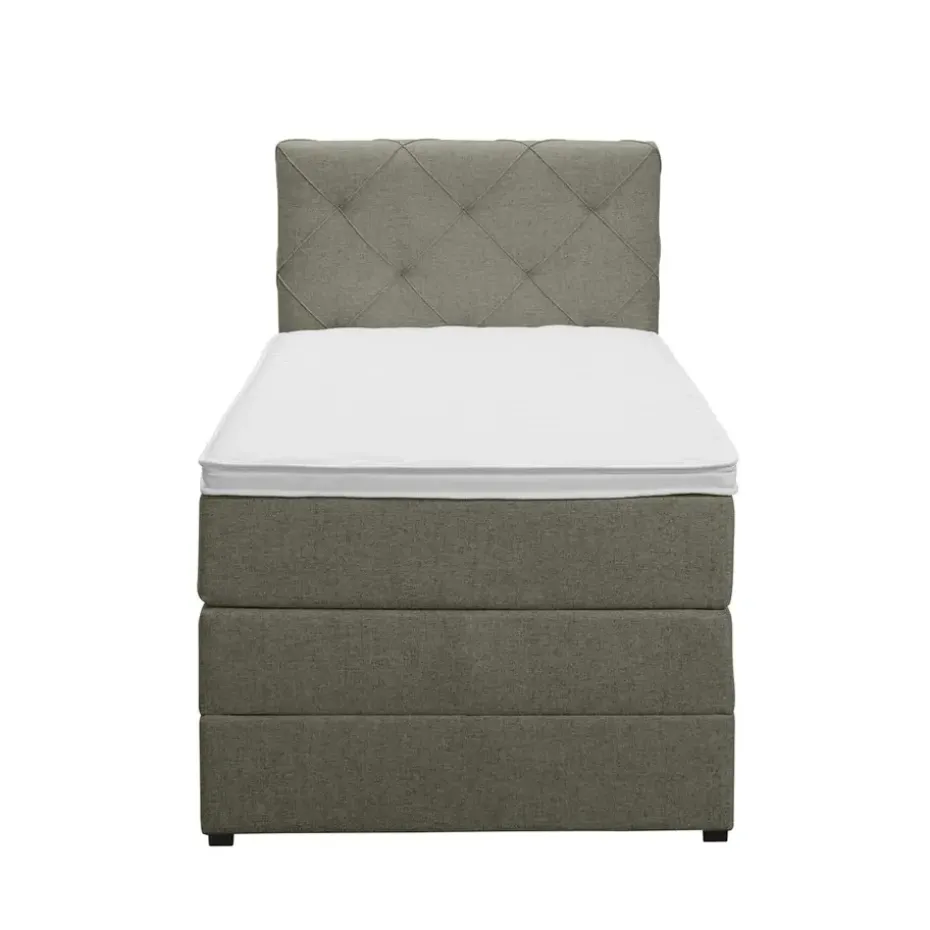 Boxspring met opbergruimte Liv geruit - groen - 90x200 cm