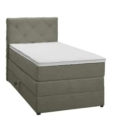 Boxspring met opbergruimte Liv geruit - groen - 90x200 cm