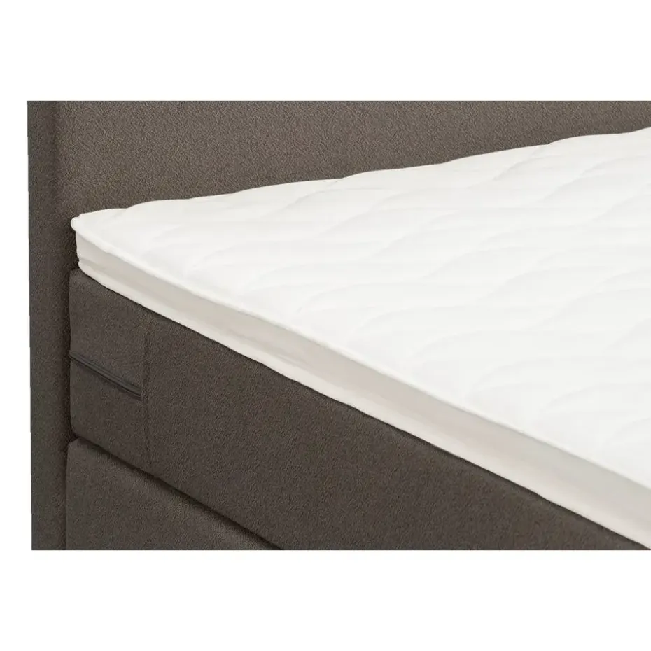 Boxspring met opbergruimte en voetbord Liv egaal - donkerbruin - 140x200cm