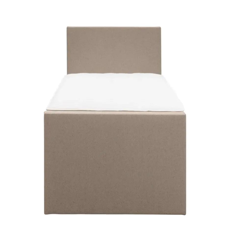 Boxspring met opbergruimte en voetbord Liv egaal - beige - 90x200cm