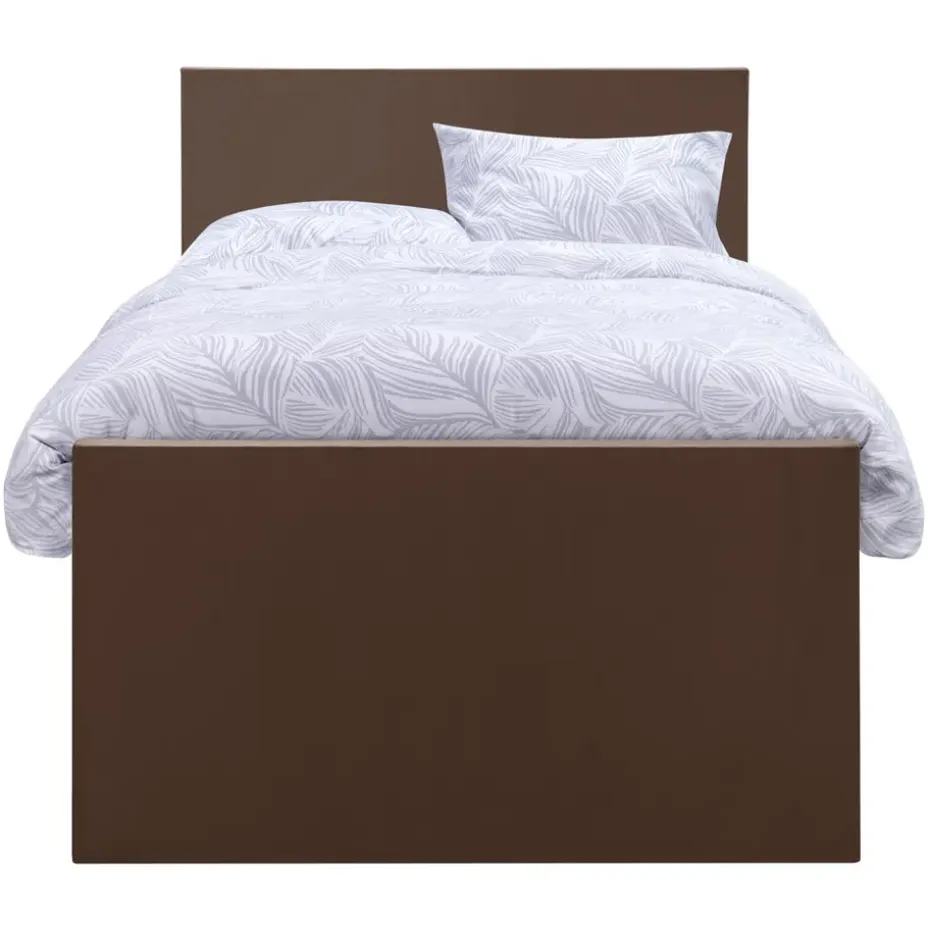 Boxspring met opbergruimte en voetbord Liv egaal - bruin - 120x200cm