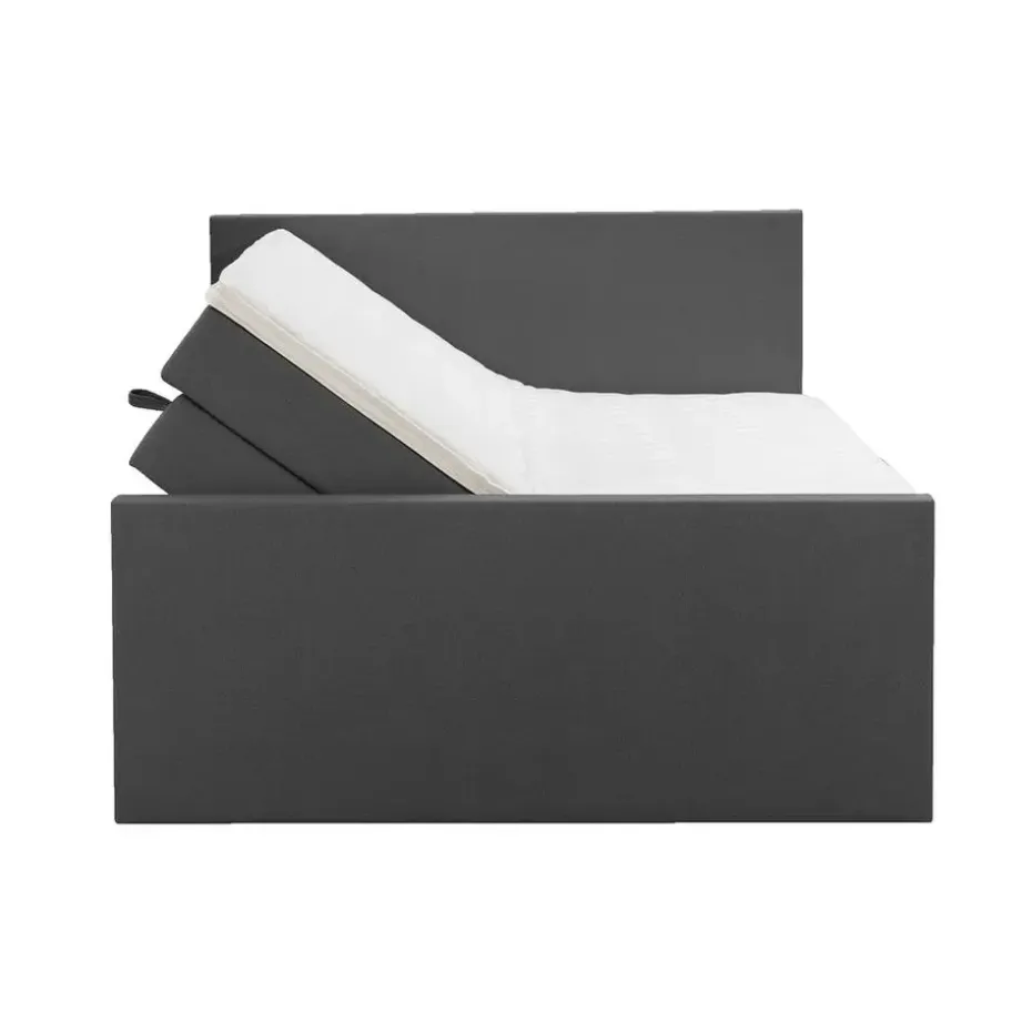 Boxspring met opbergruimte en voetbord Liv egaal - antraciet - 180x200cm