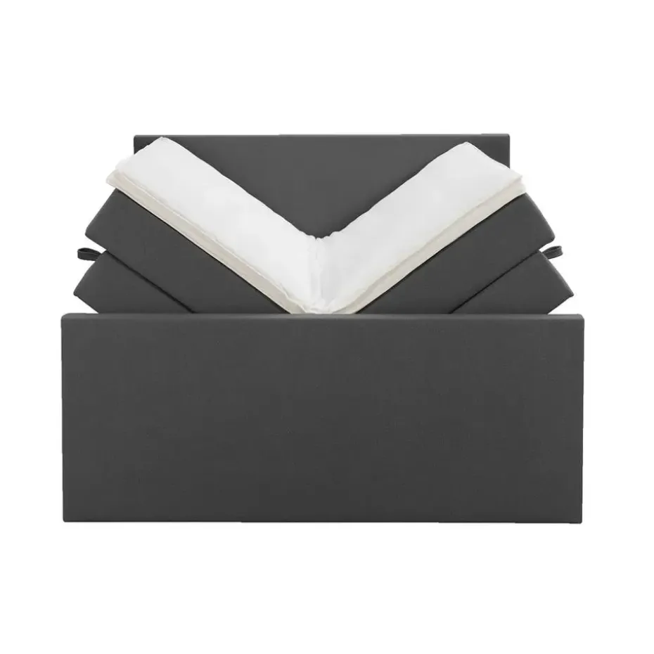 Boxspring met opbergruimte en voetbord Liv egaal - antraciet - 180x200cm