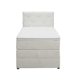 Boxspring met opbergruimte Liv geruit - ecru - 90x200 cm