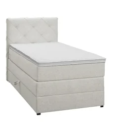 Boxspring met opbergruimte Liv geruit - ecru - 90x200 cm