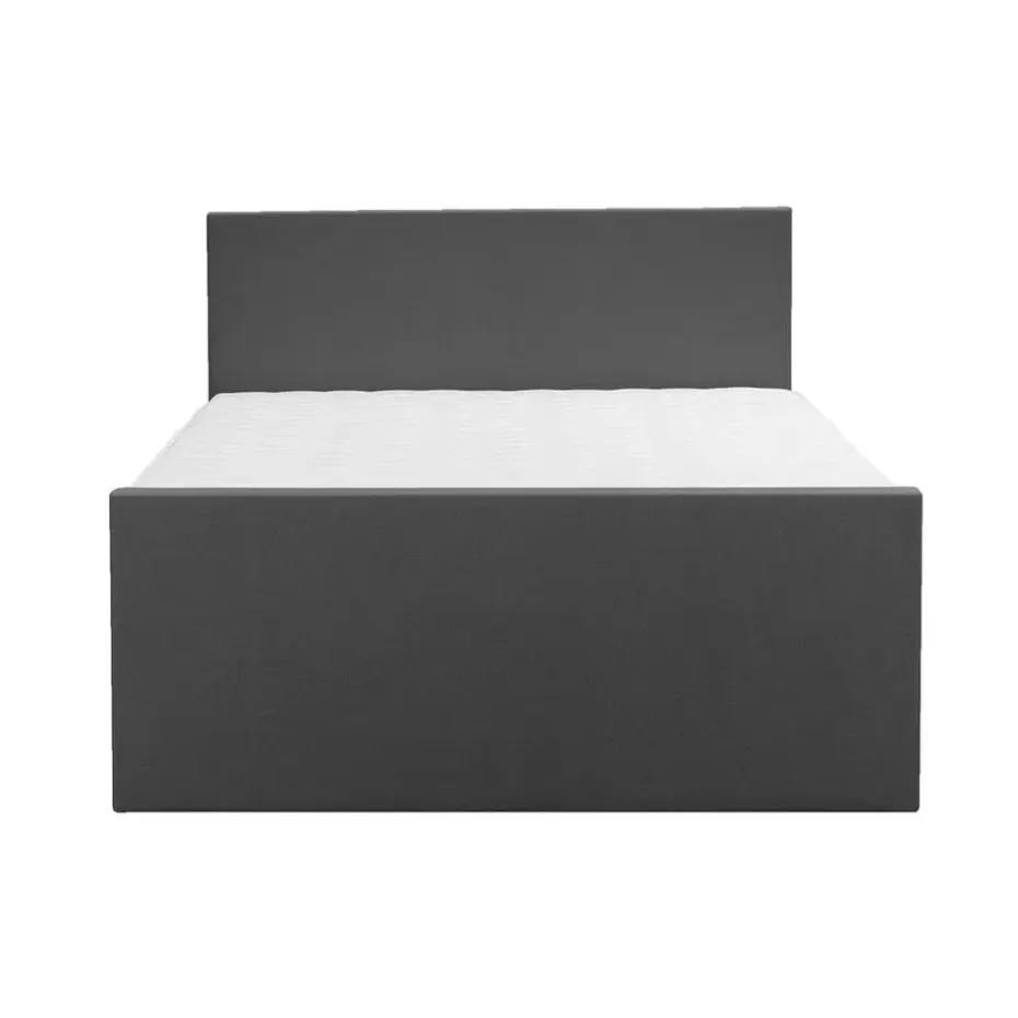 Boxspring met opbergruimte en voetbord Liv egaal - antraciet - 140x200cm