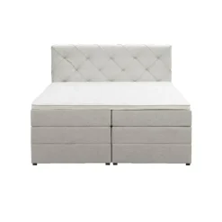 Boxspring met opbergruimte Liv geruit - ecru - 140x200 cm