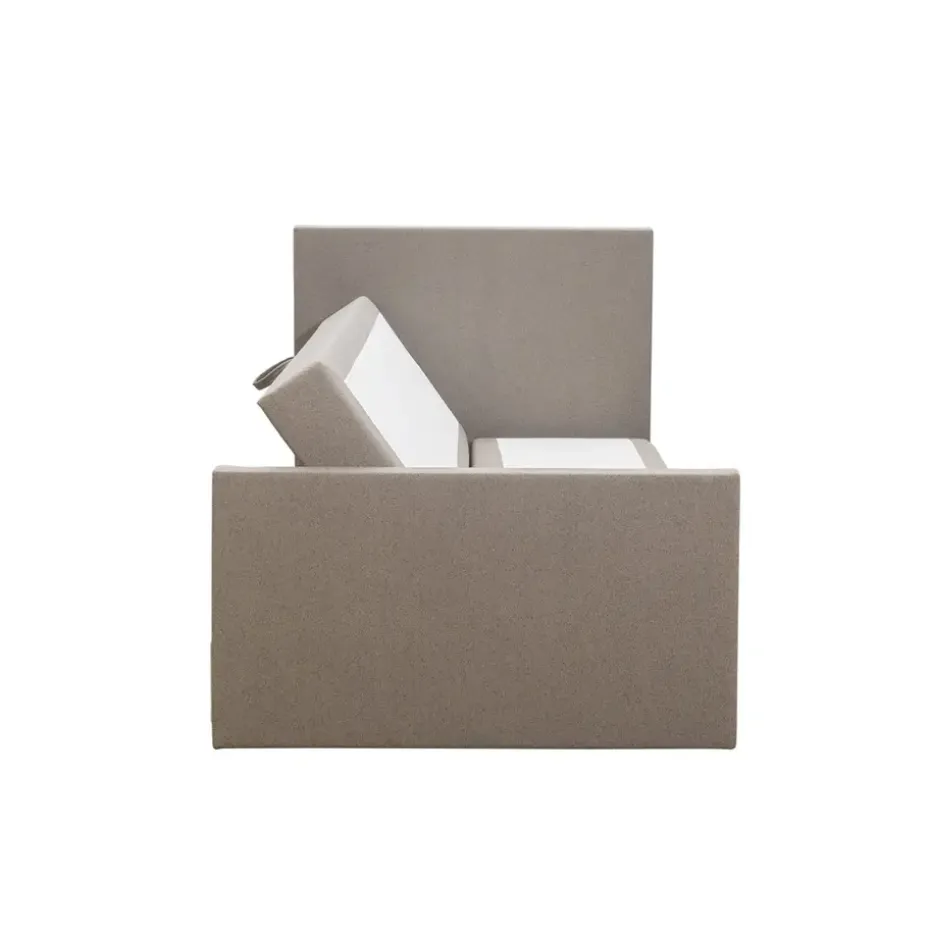 Boxspring met opbergruimte en voetbord Liv egaal - beige - 120x200cm