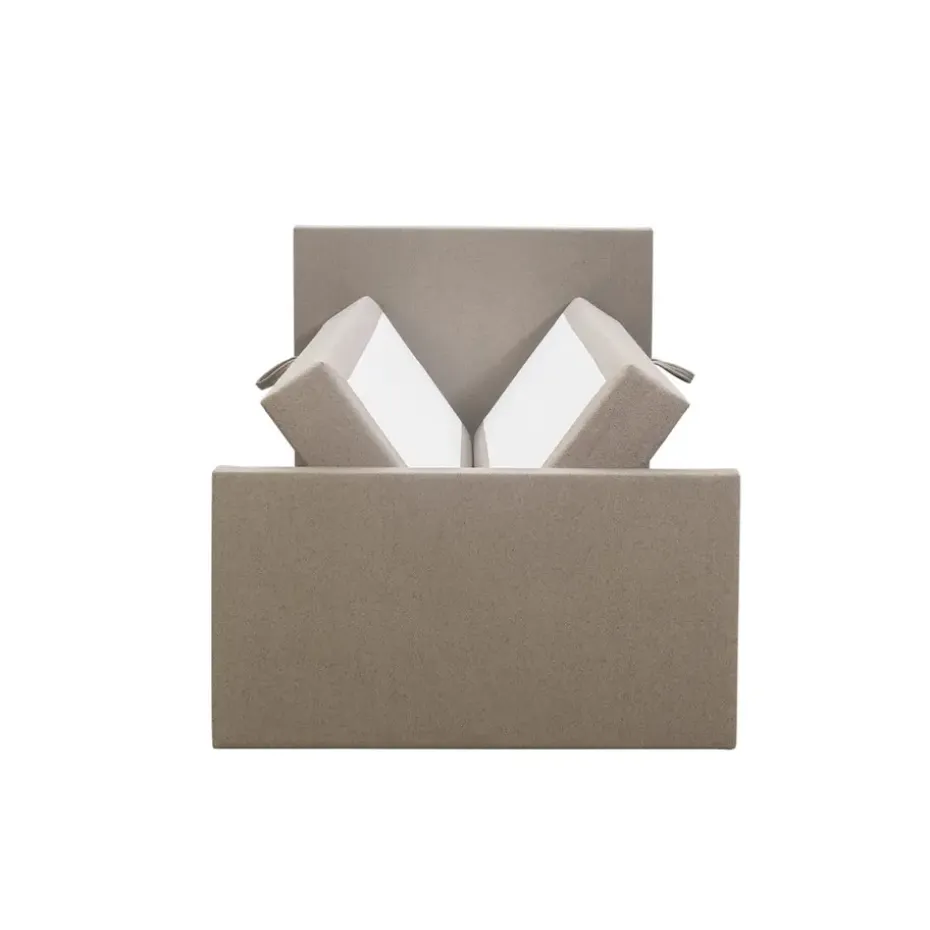 Boxspring met opbergruimte en voetbord Liv egaal - beige - 120x200cm