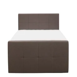 Boxspring met voetbord Liv geblokt - donkerbruin - 120x200 cm - slanke poot