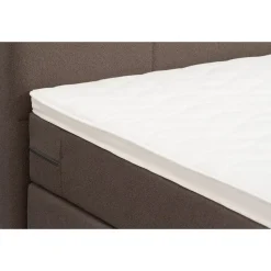 Boxspring met voetbord Liv geblokt - donkerbruin - 120x200 cm - slanke poot