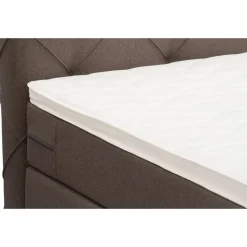 Boxspring met voetbord Liv geruit - donkerbruin - 120x200 cm - slanke poot