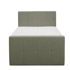 Boxspring met voetbord Liv geblokt - groen - 120x200 cm - ronde poot