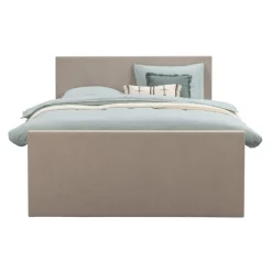 Boxspring met voetbord Liv egaal - beige - 160x200 cm - slanke poot