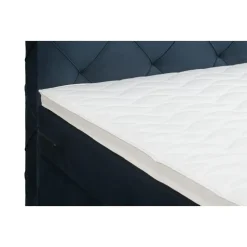 Boxspring met voetbord Liv geruit - blauw - 90x200 cm - slanke poot
